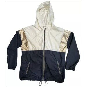 Lightweight Raincoat Size Medium Blue & Gold Jacket From France Tape à l'oeil